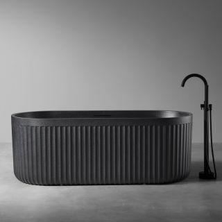 Ванна из искусственного камня ABBER Stuttgart AM9925B 170x75см чёрный матовый